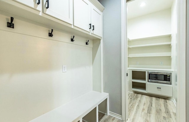 mudroom featuring light wood-type flooring