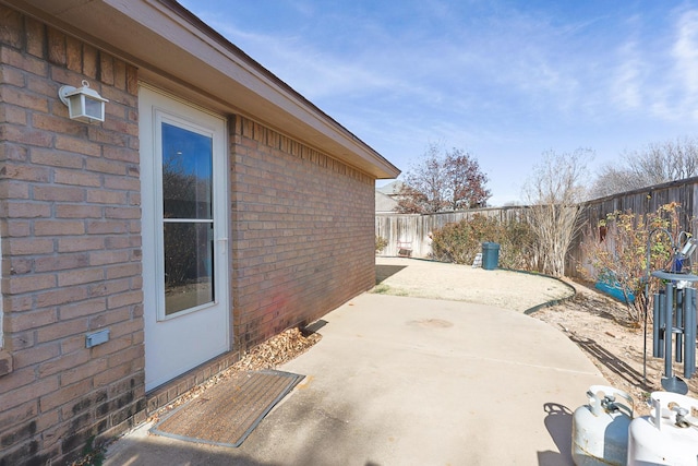 view of patio featuring a fenced backyard