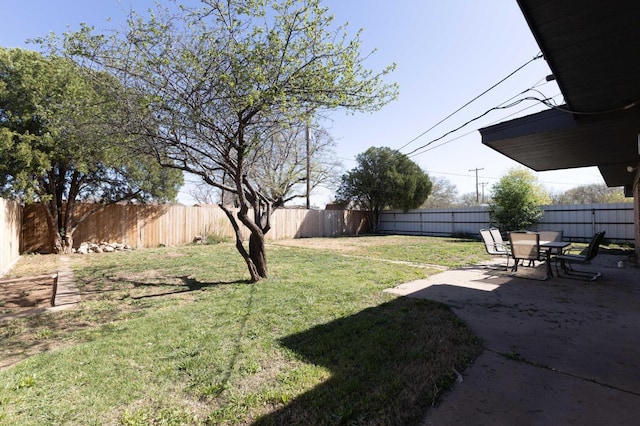 view of yard with a patio