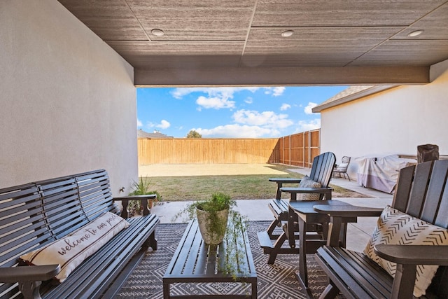 view of patio / terrace with an outdoor hangout area