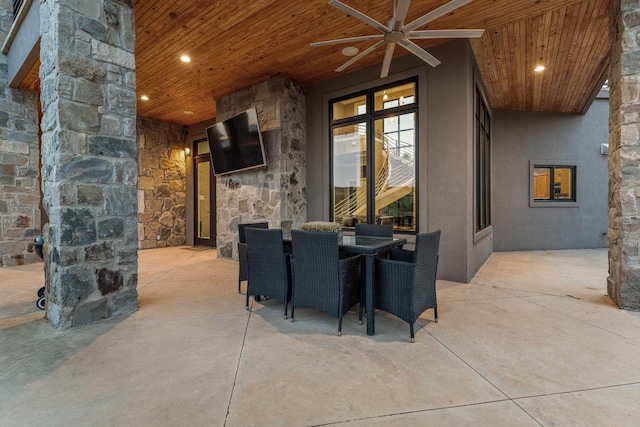 view of patio with ceiling fan