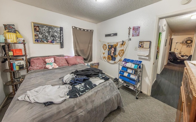 bedroom with a textured ceiling