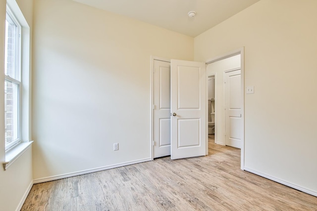 unfurnished bedroom featuring light hardwood / wood-style floors