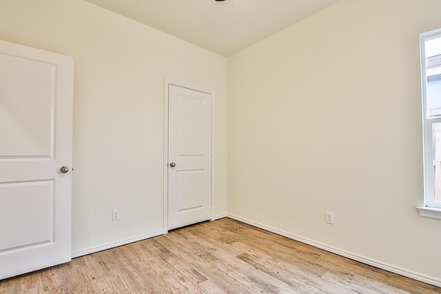 empty room featuring light hardwood / wood-style flooring