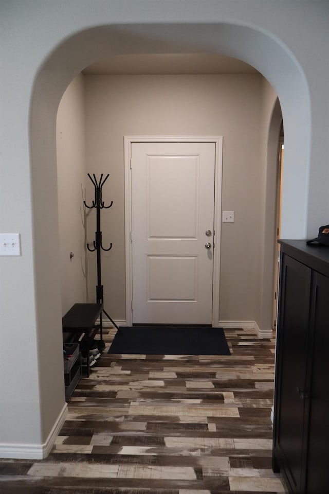 hall featuring dark hardwood / wood-style floors