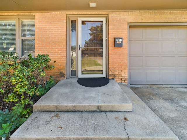 entrance to property with a garage