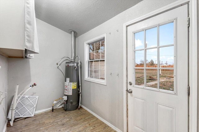 utility room with gas water heater