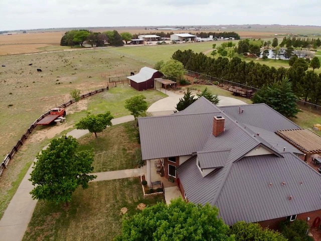 aerial view featuring a rural view