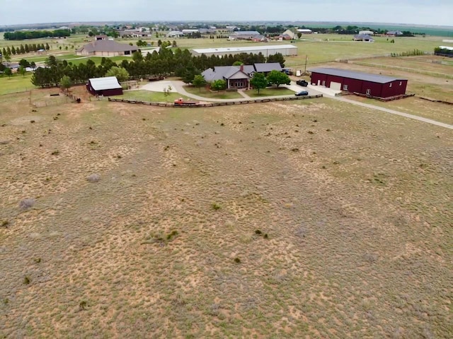 aerial view with a rural view