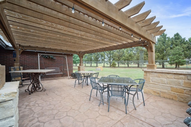 view of patio with a pergola