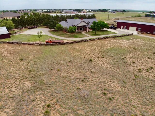 aerial view with a rural view