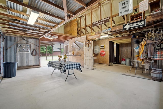 interior space featuring concrete floors