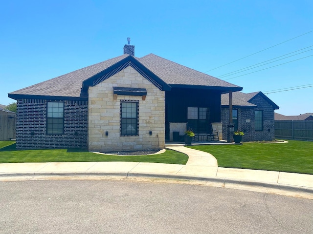 view of front of house with a front yard