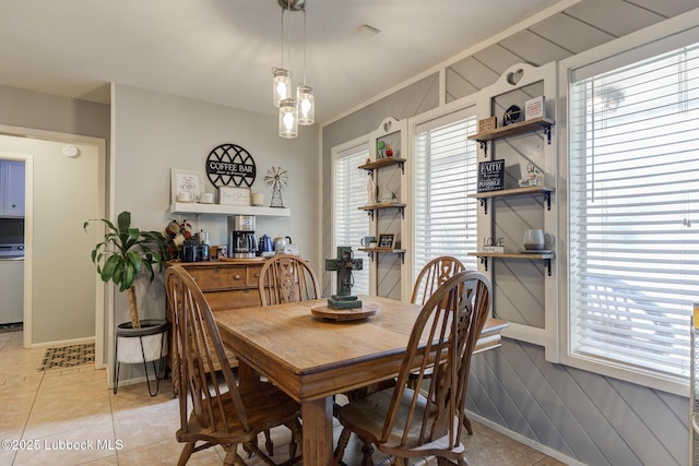 5417 89th St, Lubbock, TX 79424 - dining space with baseboards and light tile patterned floors
