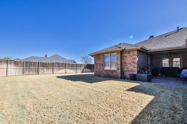 exterior space featuring a patio and a fenced backyard