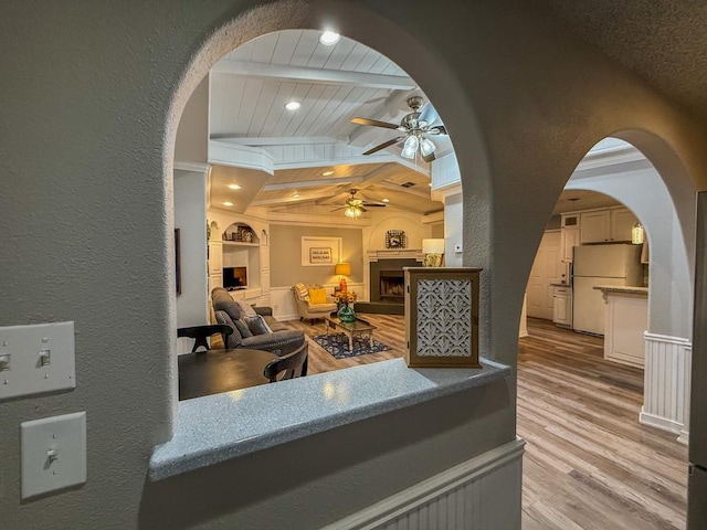 reception with ceiling fan