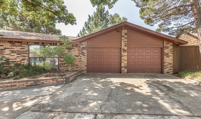 view of garage