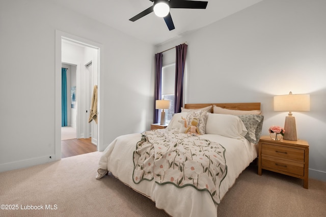4606 138th Pl, Lubbock, TX 79424 - carpeted bedroom featuring baseboards and ceiling fan