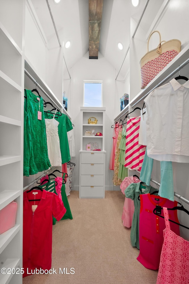 4606 138th Pl, Lubbock, TX 79424 - spacious closet featuring vaulted ceiling and carpet