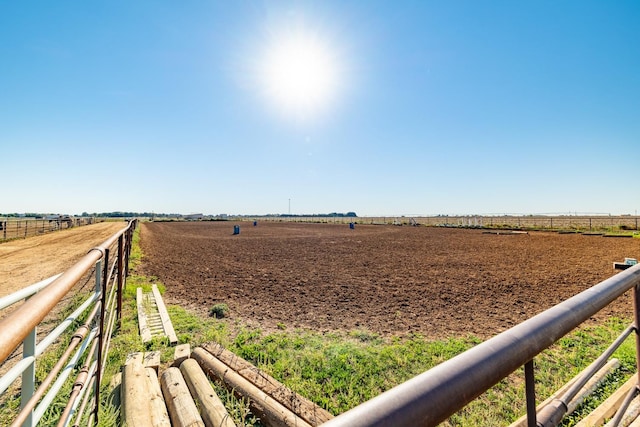 view of yard with a rural view