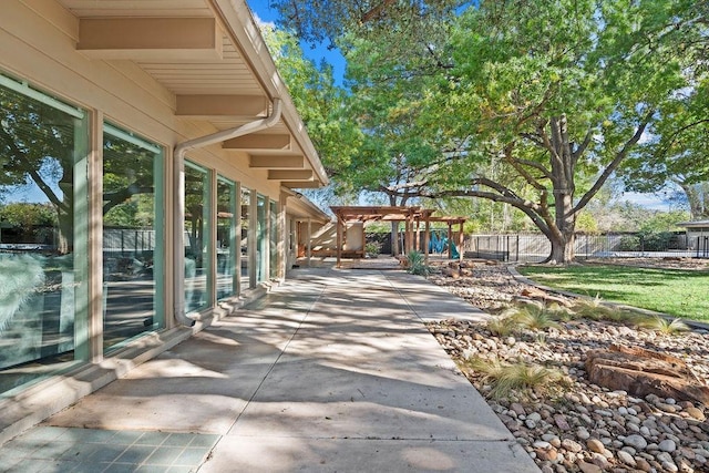 view of patio / terrace with a pergola