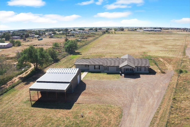 bird's eye view with a rural view