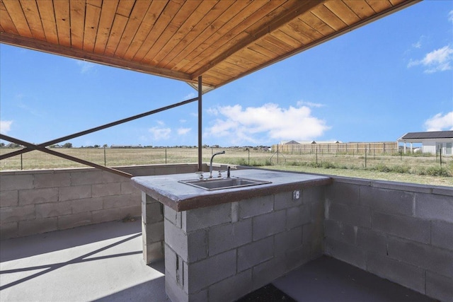 view of patio / terrace with sink