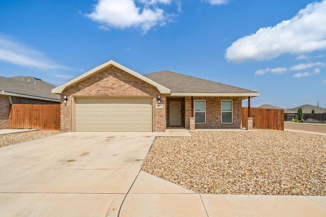 ranch-style home with a garage