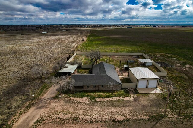 bird's eye view with a rural view