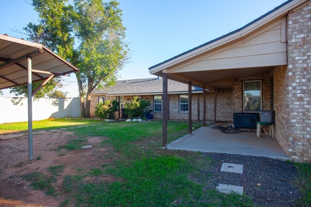 view of yard with a patio area