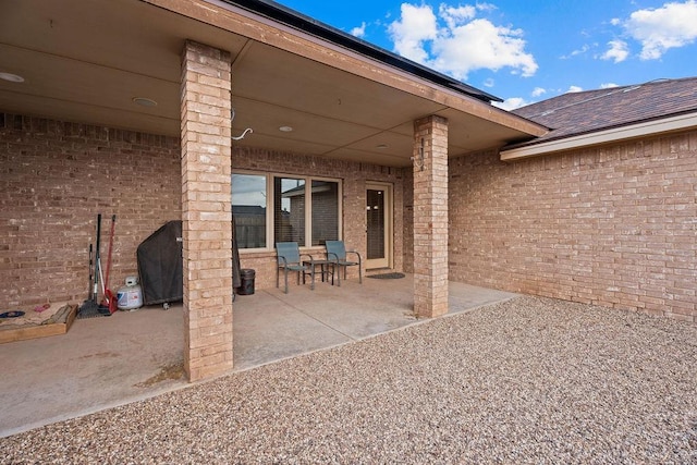 view of patio featuring grilling area