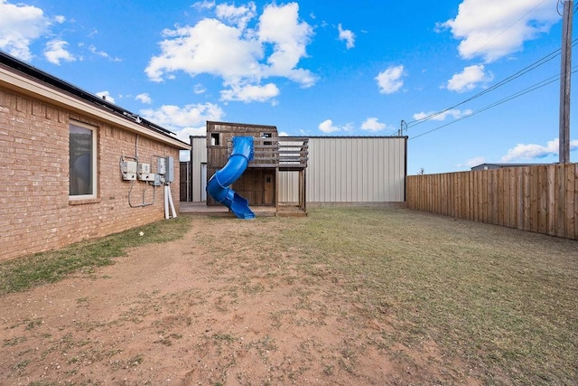 view of yard featuring a playground