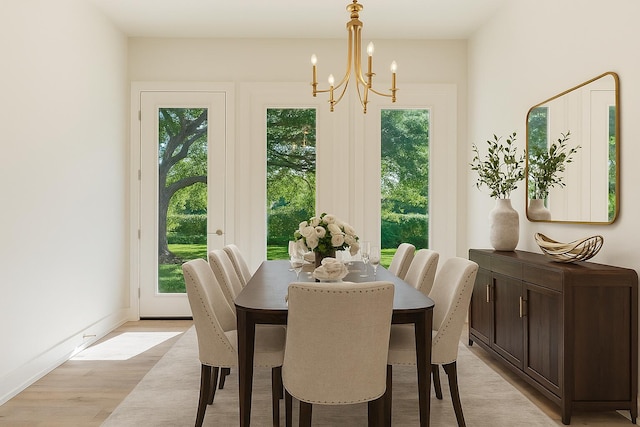 11806 Kenosha Ave, Lubbock, TX 79423 - dining area featuring a chandelier, healthy amount of natural light, and light wood-style floors