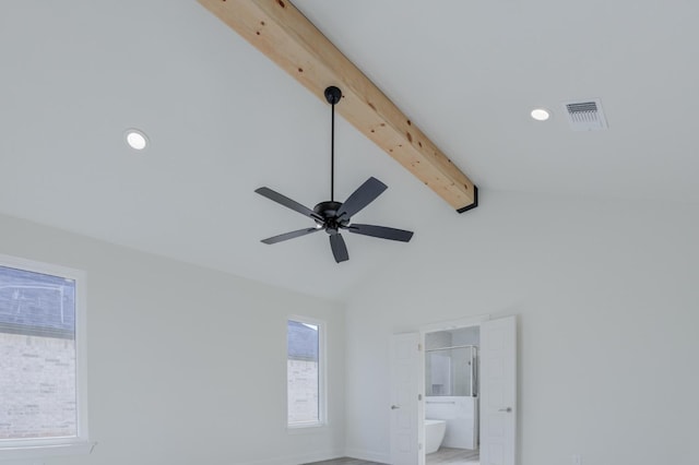 11806 Kenosha Ave, Lubbock, TX 79423 - detailed view of beam ceiling, a ceiling fan, and recessed lighting