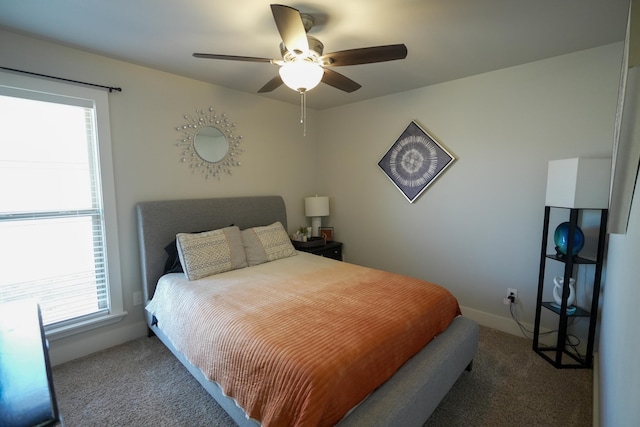 7813 89th St, Lubbock, TX 79424 - bedroom with baseboards, carpet, and ceiling fan