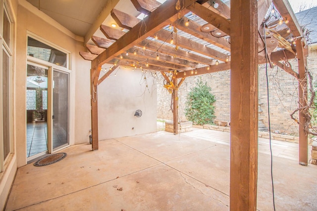 view of patio / terrace featuring a pergola