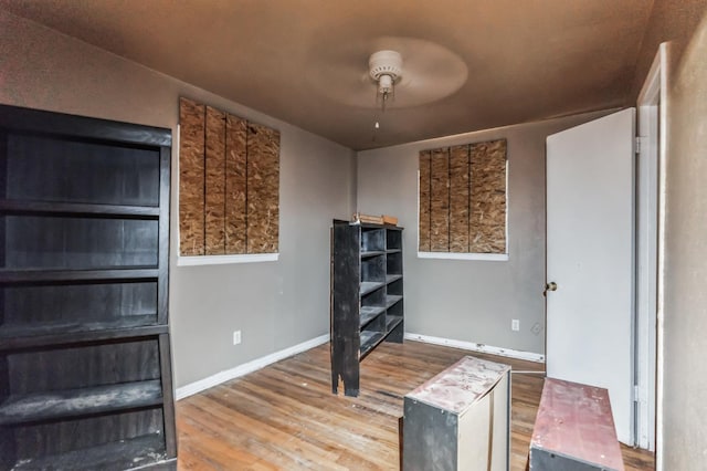 interior space with hardwood / wood-style floors