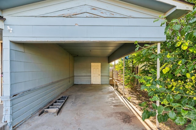 view of car parking with a carport