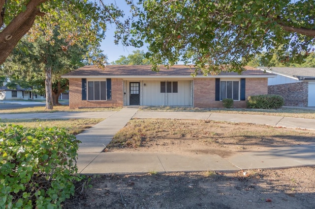 view of single story home