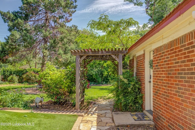 3003 19th St, Lubbock, TX 79410 - view of green lawn featuring a pergola
