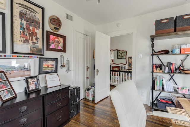 3003 19th St, Lubbock, TX 79410 - home office featuring dark wood-style flooring