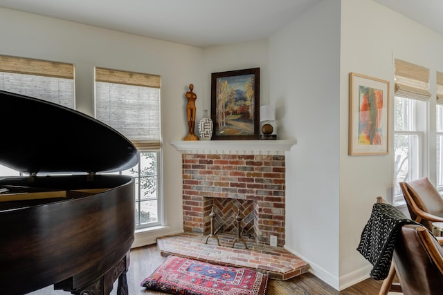 3003 19th St, Lubbock, TX 79410 - office space featuring wood finished floors and a fireplace