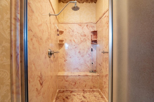 bathroom with a shower