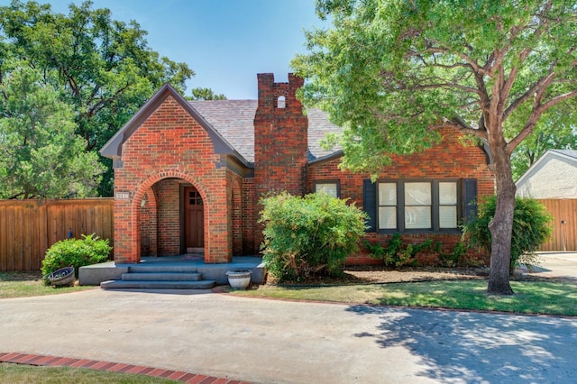 view of tudor-style house