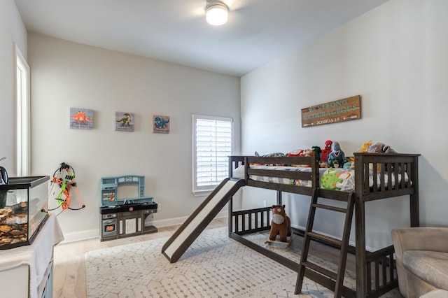 bedroom featuring light hardwood / wood-style floors