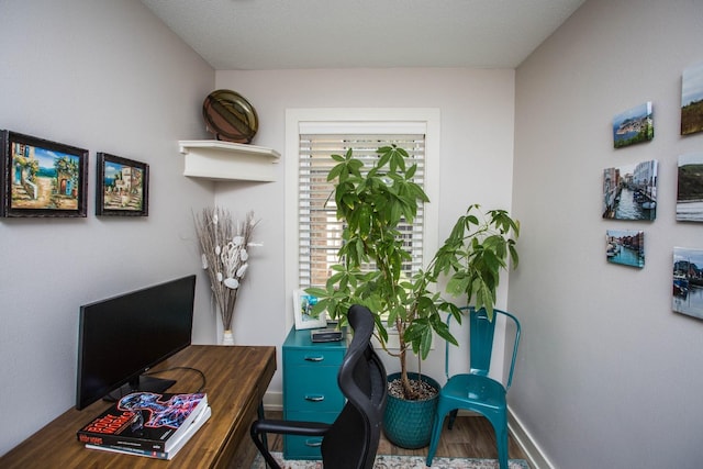 office with hardwood / wood-style floors