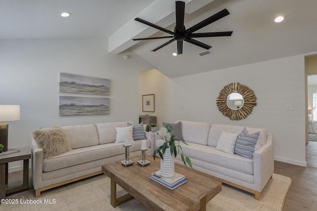 3617 127th St, Lubbock, TX 79423 - living room with ceiling fan, recessed lighting, and wood finished floors