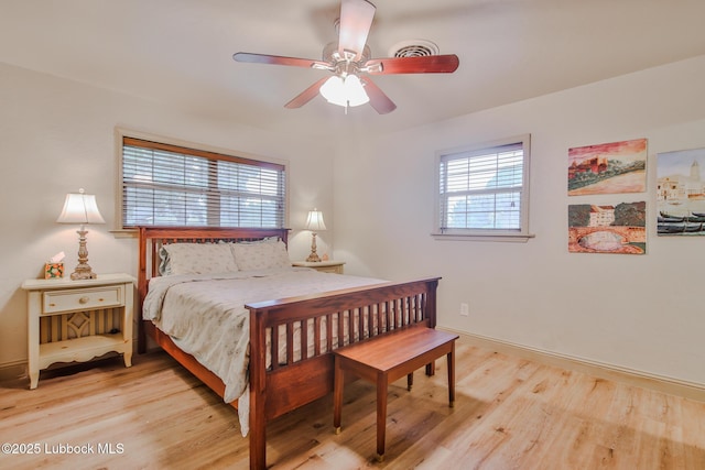 4815 15th St, Lubbock, TX 79416 - bedroom with light wood finished floors and a ceiling fan