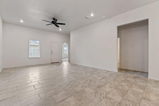 empty room with ceiling fan