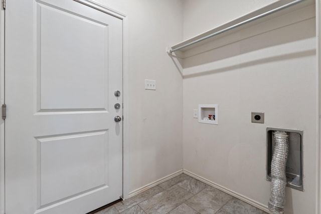 laundry area with electric dryer hookup and washer hookup